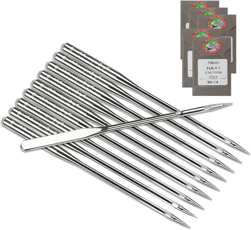 APACALI 50 Pcs Embroidery Sewing Needles for Brother Machine Needles Size 90/14 130/705H HAx1 Sewing Needles for Brother Sewing Machine (5 Pack of 10 Needles) - Image 1